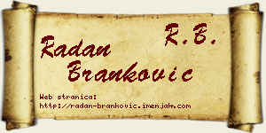 Radan Branković vizit kartica
